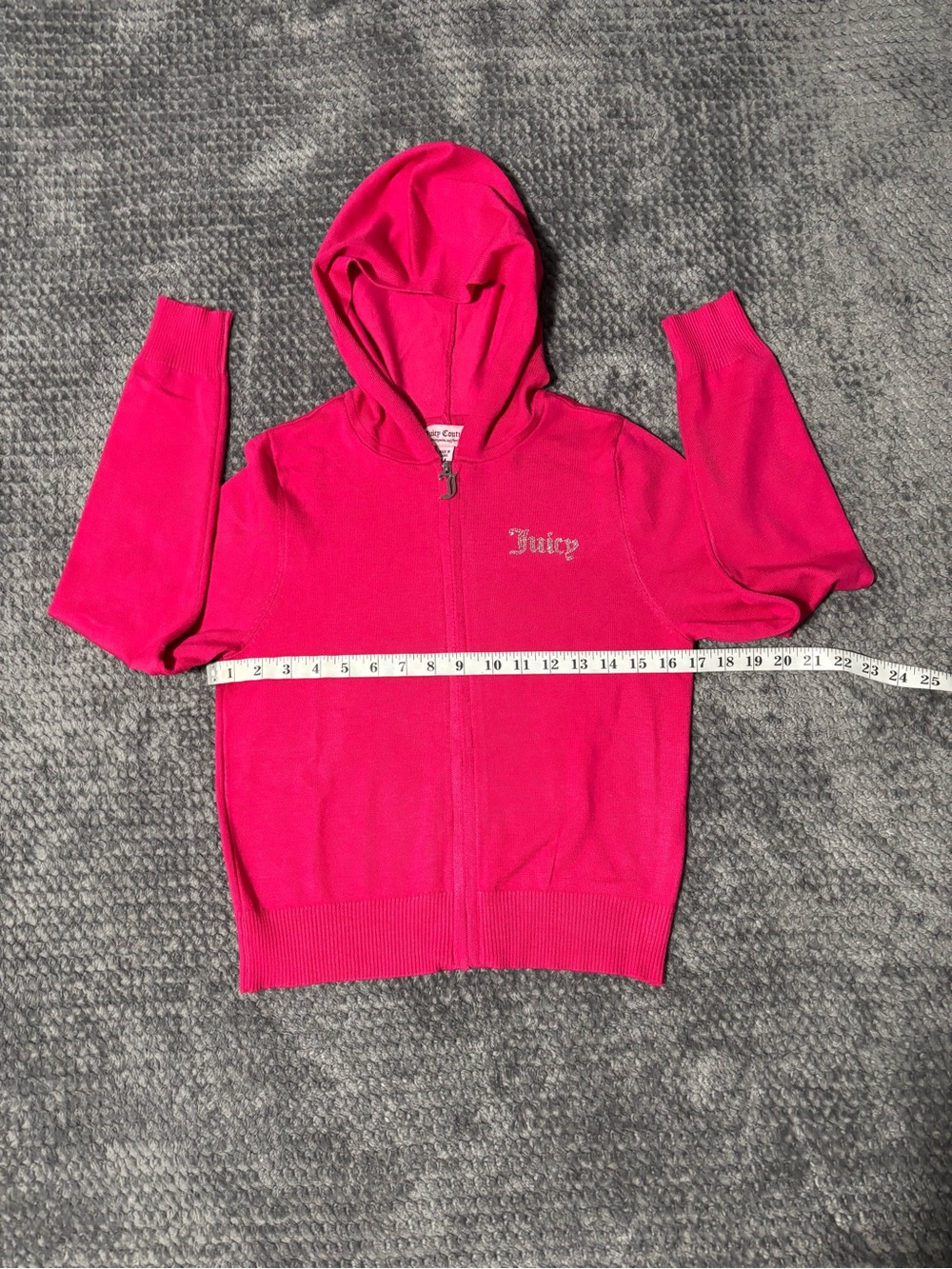 Juicy Couture Bright Pink Velour Hoodie & Flared Pants Set Size M - Picture 8 of 12